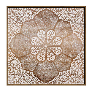 简约现代防木雕刻墙挂画波西米亚抽象花纹挂画波普家居轻奢装饰画