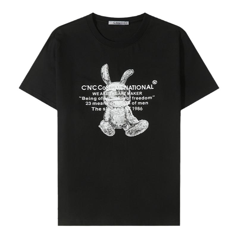 CNC男装品牌基础印花图案年春T恤