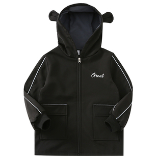 儿童围裙画画罩衣秋冬加绒加厚男孩防水防脏护衣幼儿园宝宝反穿衣