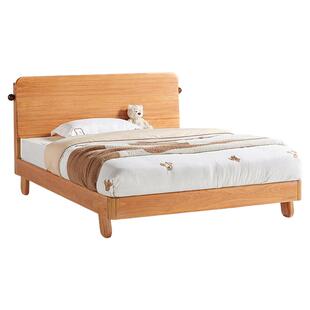 林氏北欧全实木儿童床1米5单人床青少年卧室地台床省空间小床木业