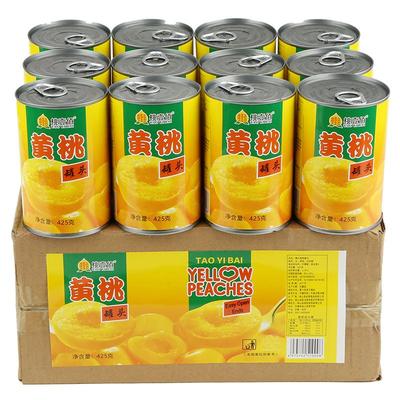新鲜黄桃罐头12罐整箱水果罐头