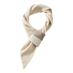 秋冬新款100纯山羊绒针织围巾女士时尚百搭高端穿孔小领巾洋气围