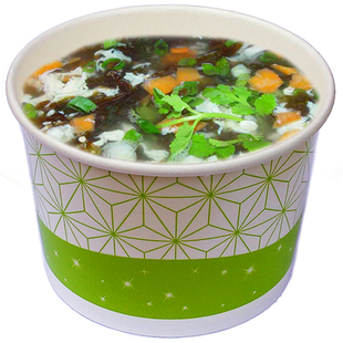 一次性纸盒外卖汤杯子快餐外卖打包盒加厚纸杯汤碗粥碗带盖260ml