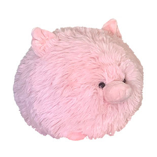 圆滚滚可爱小猪公仔柔软球形小狗毛绒玩具睡觉抱枕少女心布娃娃