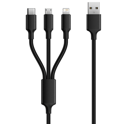 品胜三合一编织手机快充数据线