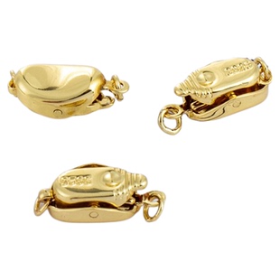 18k包金保色元宝扣插棒扣夹扣收尾扣项链珍珠手链扣子diy饰品配件