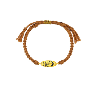 赛菲尔足金荷鲁斯之眼手绳黄金路路通转运珠5D硬金珐琅送男女友