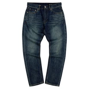 赤耳布边全棉水洗做旧丹宁牛仔裤男合身直筒简约男脱浆养牛长裤潮