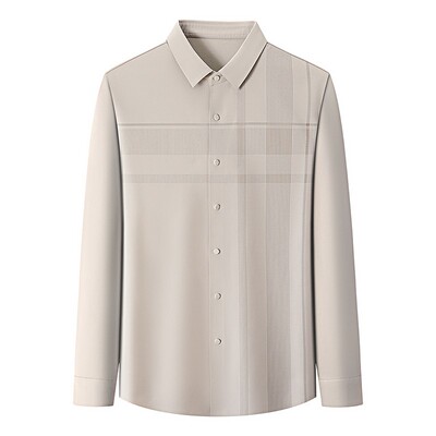 皮尔卡丹春秋季高端弹力长袖衬衫