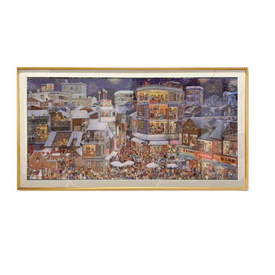 旧城年味拼图框840*380留白相框