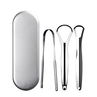 不锈钢舌苔清洁器刮舌刷口臭舌头板去神器挂口腔工具男士婴儿刮舍