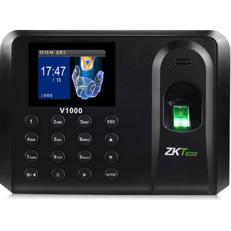 ZKTeco/熵基科技V1000指纹打卡机企业微信考勤机指纹打卡器员工手指识别签到机指纹式下班上班