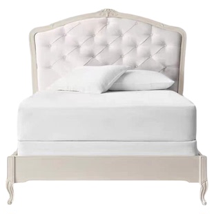 美式乡村复古实木雕花床法式卧室软靠背公主床现代简约男孩单人床