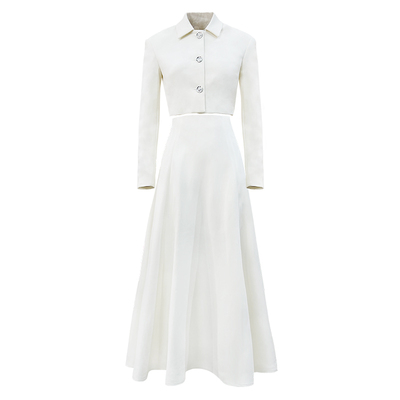 高级感长袖A字裙许妍同款小西服