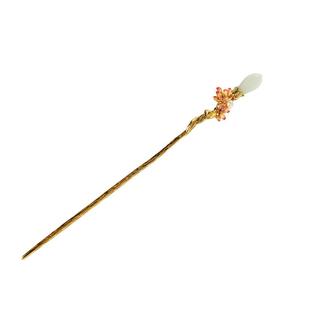 宫里上新发簪女玉簪子纯银发钗新中式和田玉古风发饰生日礼物女生