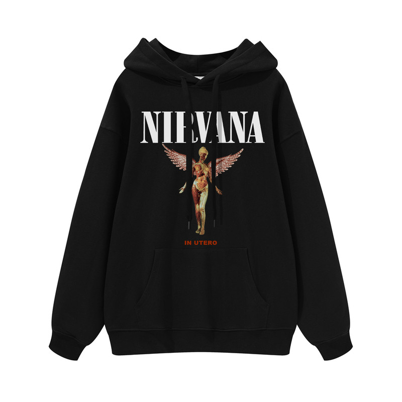 NIRVANA摇滚乐队圆领连帽卫衣