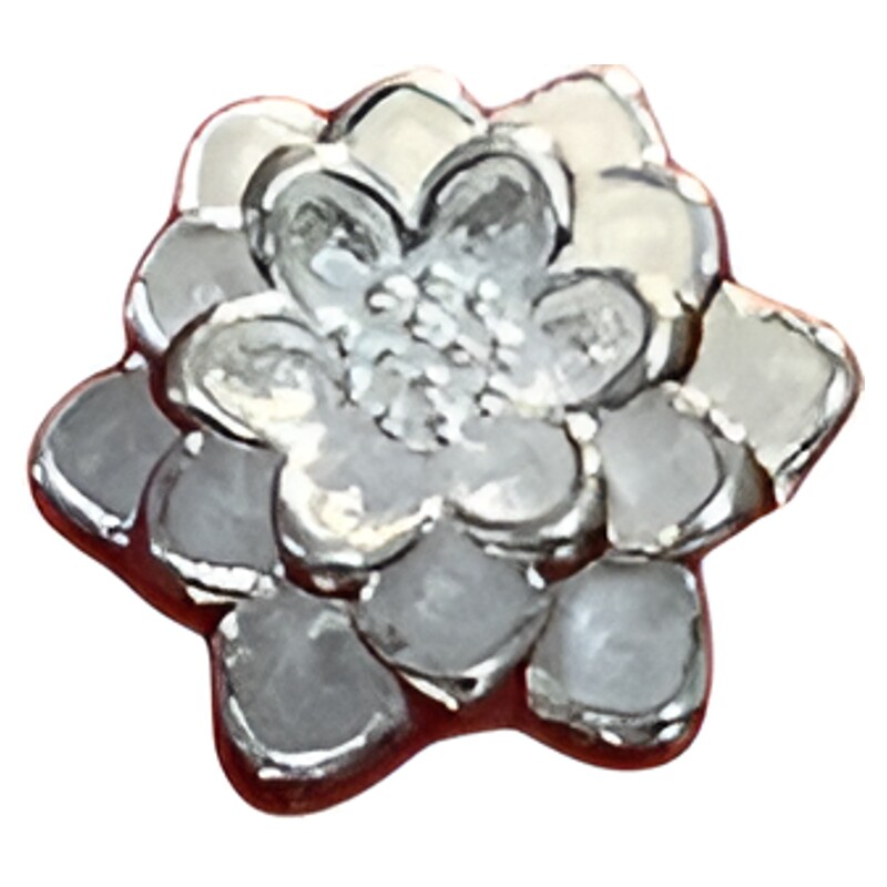 S925纯银莲花3D银横穿转运隔珠手工DIY串珠材料编织手链饰品配件
