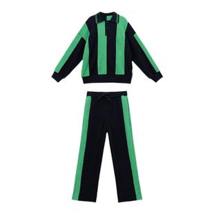 JNBYHOME江南布衣冬舒适撞色条纹睡衣男女情侣套装毛巾料家居服