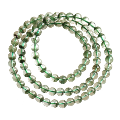 天然巴西冰透绿幽灵水晶三圈手