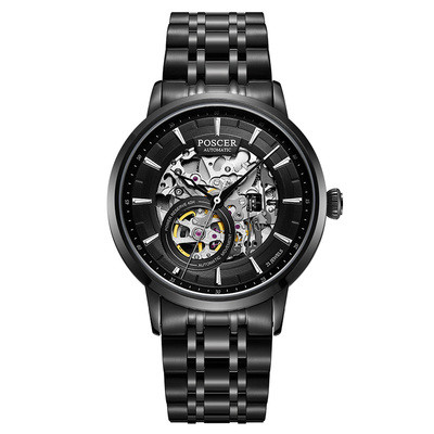 宝时捷全自动镂空商务钢带手表