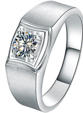 莫桑石男士钻戒结婚订婚戒指
