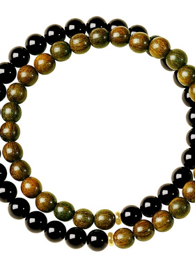 宫里上新天然绿檀木手串