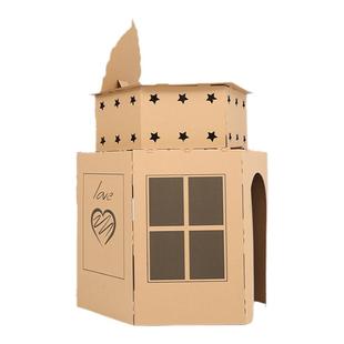 超大型樱桃小屋儿童纸箱涂色幼儿园宝宝手工拼装大房子女孩diy