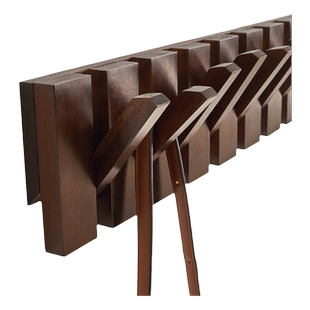 钢琴键实木挂衣架墙壁客厅衣帽架免打孔入户门后玄关墙上挂钩