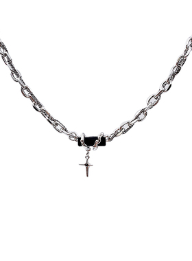 HiYOUNG合金黑宝石十字链