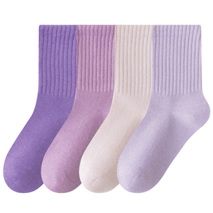 女童袜子纯棉冬防臭吸汗中筒袜12岁青少年中小学生秋季全棉运动袜