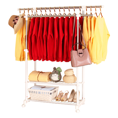 双杆式阳台伸缩不锈钢晾衣架落地