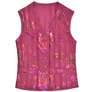 恒源祥集团彩羊羽绒马甲女背心轻薄V领短款修身坎肩保暖贴身内胆