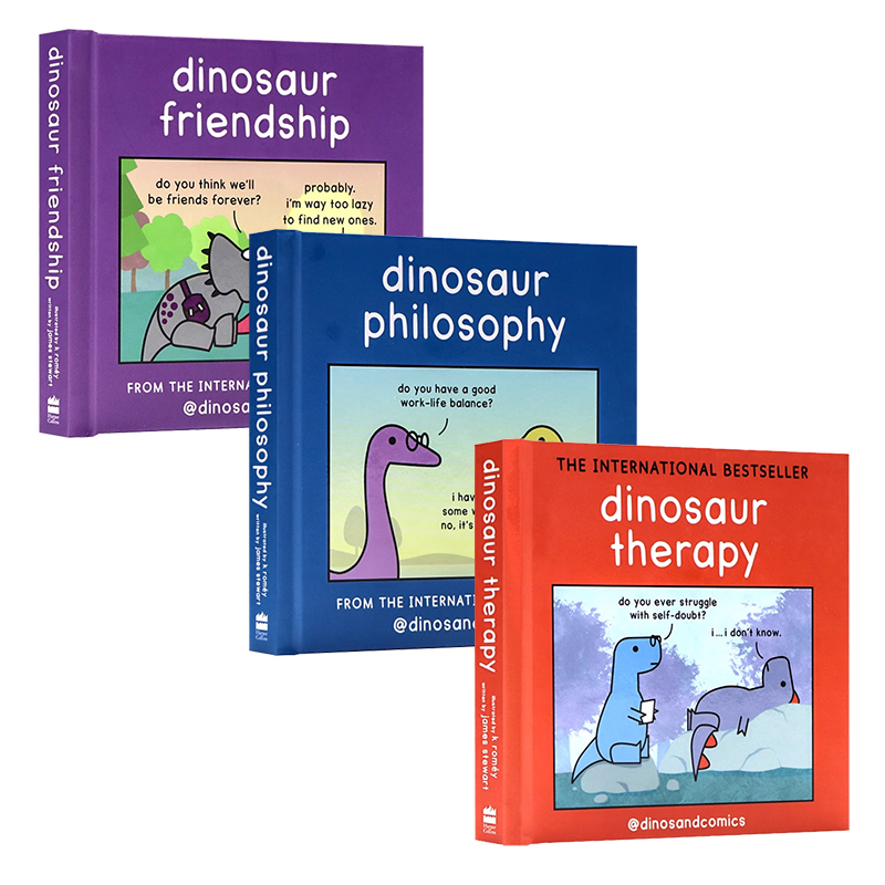 Dinosaur Philosophy 恐龙哲学精装 英文原版绘本全彩漫画绘本探索如何在现代世界中生存儿童趣味益智漫画动物主题james Stewart