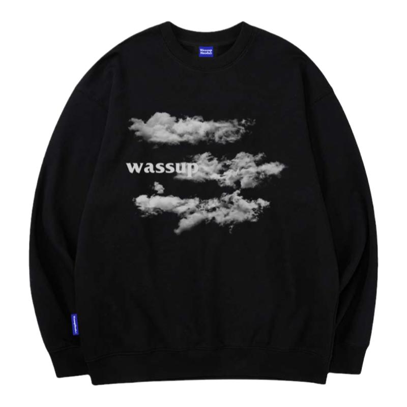 喷墨潮牌卫衣男WASSUPHEODS