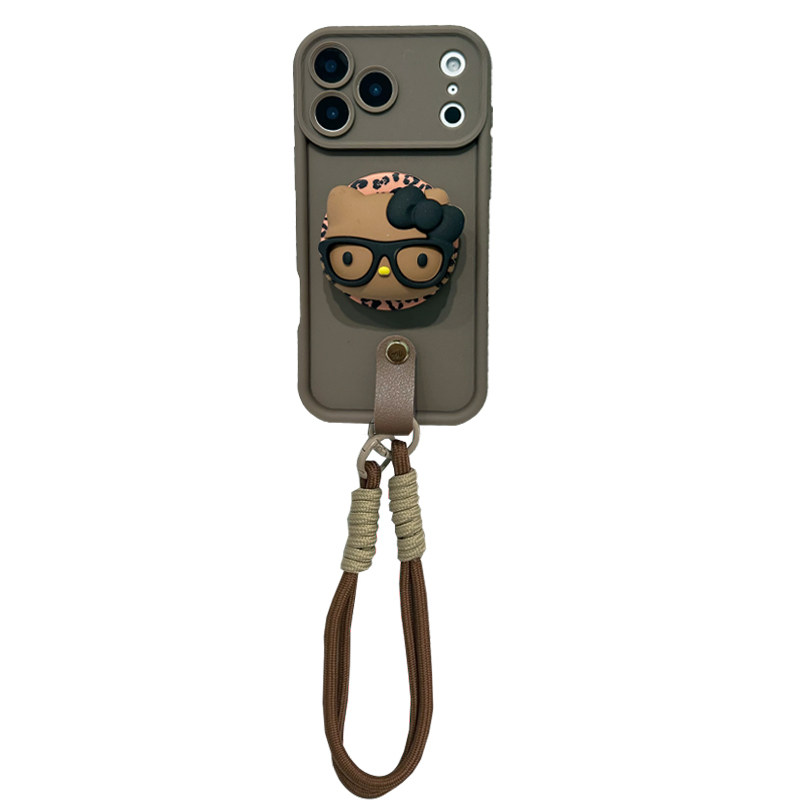 棕色眼镜kitty磁吸支架手机壳