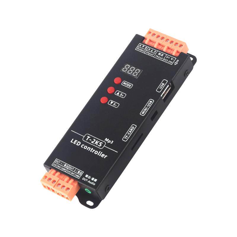 led全彩控制器T1K线条灯点光源动感灯箱幻彩灯带可编程2811SK6812