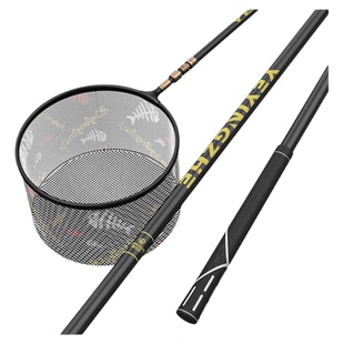 轻便碳素抄网套装超轻超硬抄网杆裸竿全套伸缩大物钓鱼捞鱼网抄