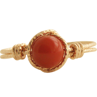 天然南红玛瑙麻花戒指复古14k包金材质绕制保色防过敏