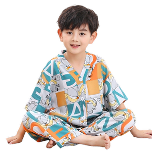 棉绸家居服儿童睡衣薄款短袖夏季