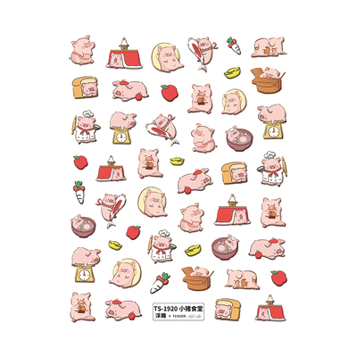 茉季中国美甲贴纸立体浮雕效果