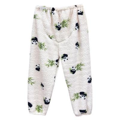 可调节珊瑚绒大码孕妇睡裤长裤女