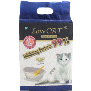 lovecat猫砂豆腐砂原味绿茶除臭结团无尘天然植物猫砂2.5kg*6包