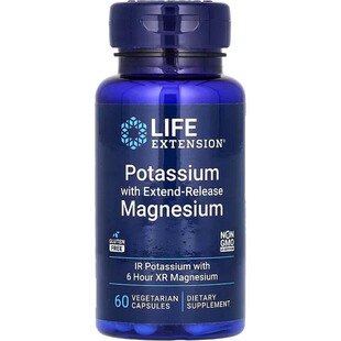 Life Extension 镁 钾 胶囊补充剂排水丸生酮Potassium Magnesium