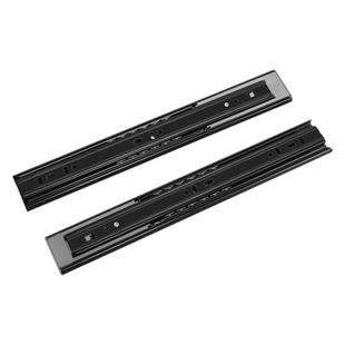 抽屉轨道家用加厚静音三节轨不锈钢缓冲导轨免拉手反弹滑轨二节轨