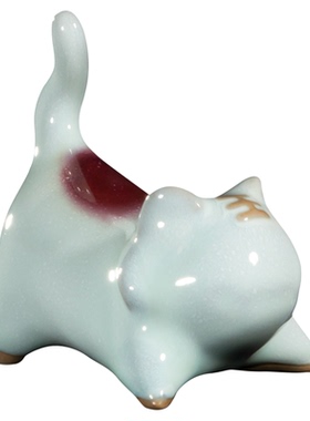 钧瓷欢乐虎摆件生肖可爱窑变桌面装饰中式吉祥物五虎上将创意礼物