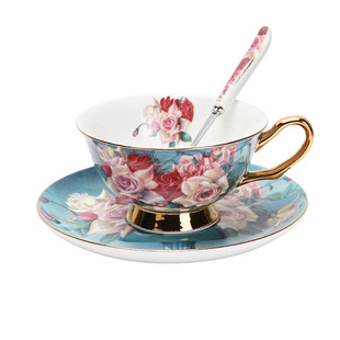 一壶二杯碟欧式骨瓷咖啡杯碟套装礼盒高档精致下午茶具新婚伴手礼