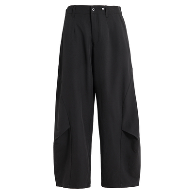 海上公路翼型休闲裤男士四季款宽松垂感简约百搭通勤微弧弯刀裤子