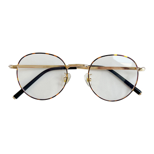 49mm卡琳超轻贝塔钛金属眼镜女可配近视远视防蓝光玳瑁圆框镜架男