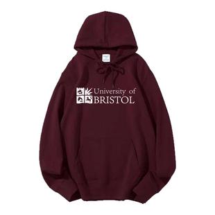 英国布里斯托大学套头卫衣University of Bristol布大纪念帽衫绒
