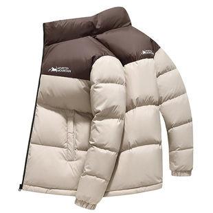 康博拼色羽绒服男士2025秋冬季新款防风加厚保暖面包服宽松短外套